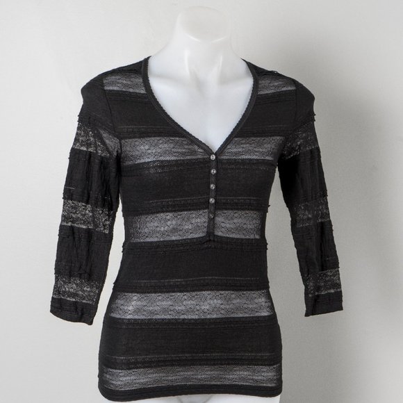 NWT DENIM & SUPPLY MESH TIERED CASUAL TOP - S - Picture 1 of 5